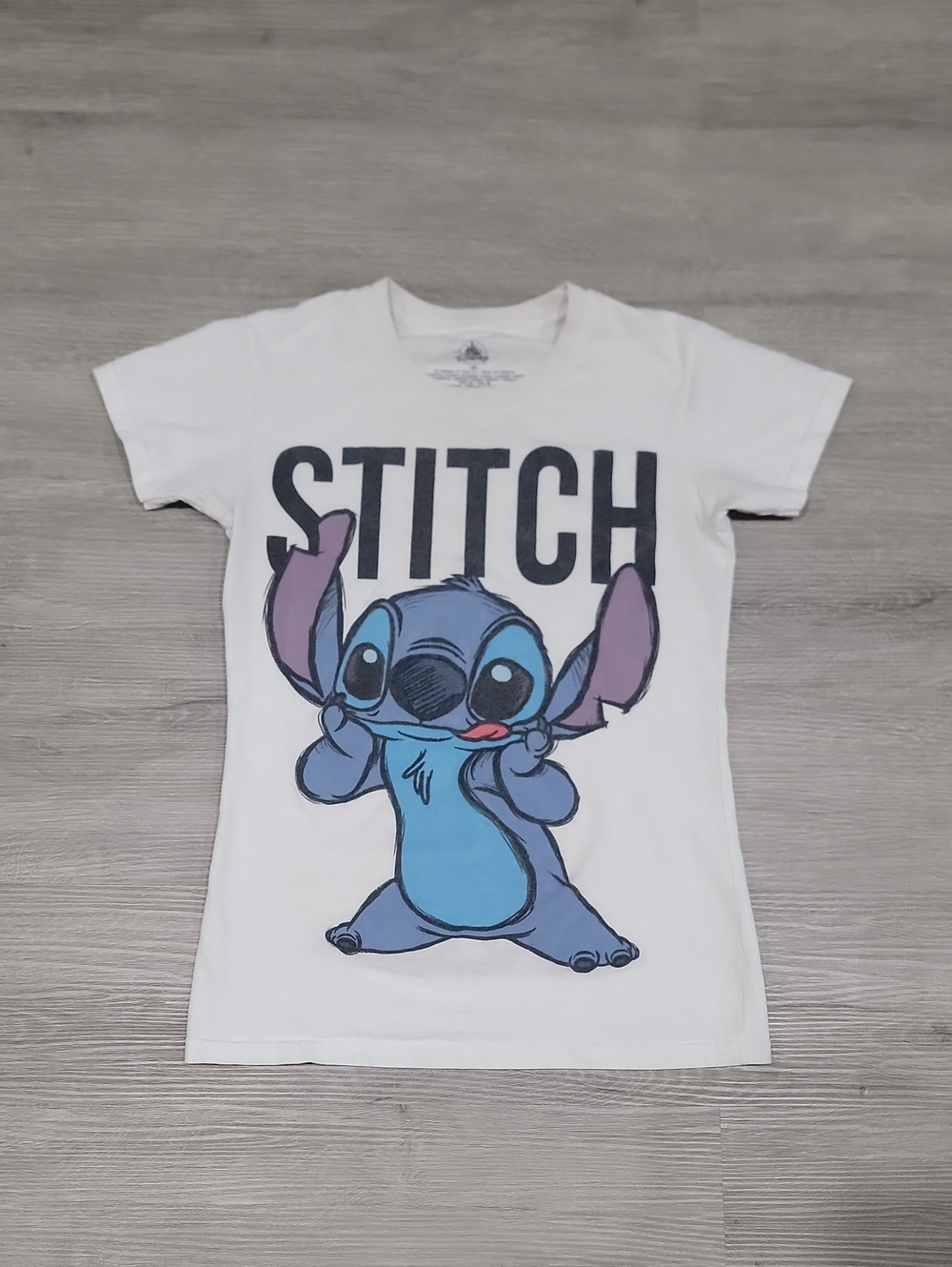 Disney White Kids T-Shirt with Blue & Purple Stitch Graphic